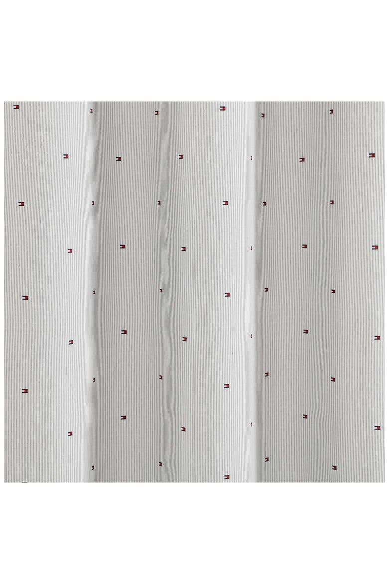 Ithaca Flag Stripe Shower Curtain, Alternate, color, PEWTER GREY