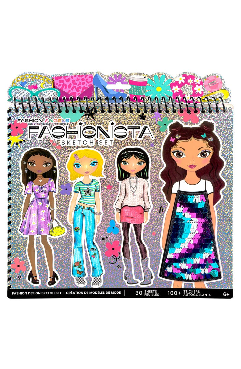 Fashion Angels Sketch Portfolio Set Fashionista Outfit Design Pad, Alternate, color, Multicolored