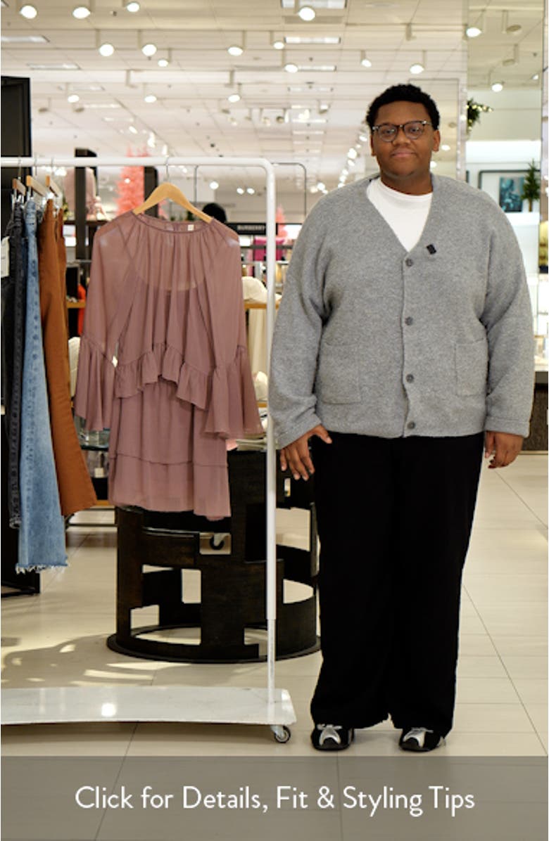 Long Sleeve Tiered Chiffon Dress, sales video thumbnail