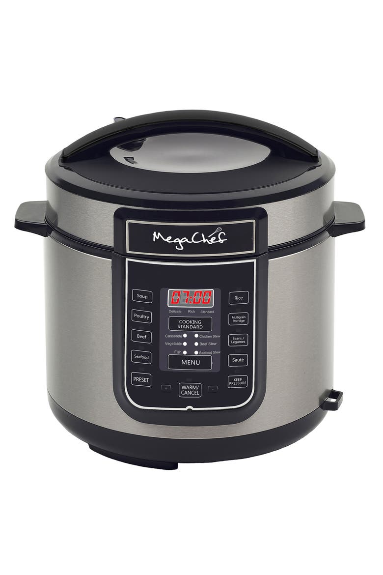 6 Quart Digital Pressure Cooker with 14 Pre-set Multi Function Features, Alternate, color, Grey