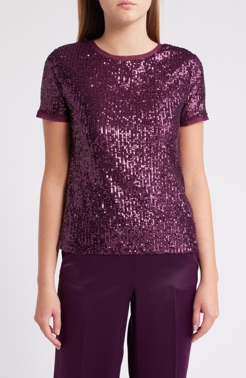Sequin Mesh T-Shirt