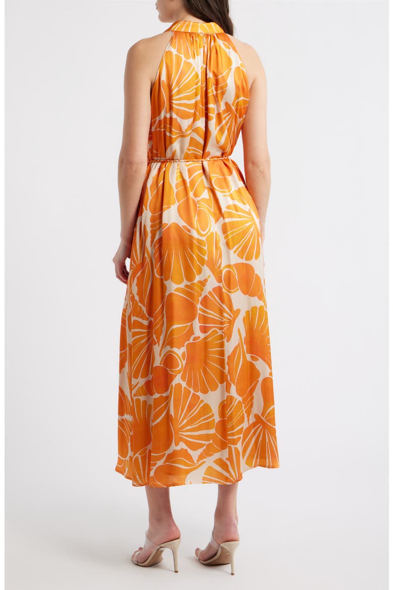 Elmo Shell Print Midi Dress, Alternate, color, TANGERINE MULTI