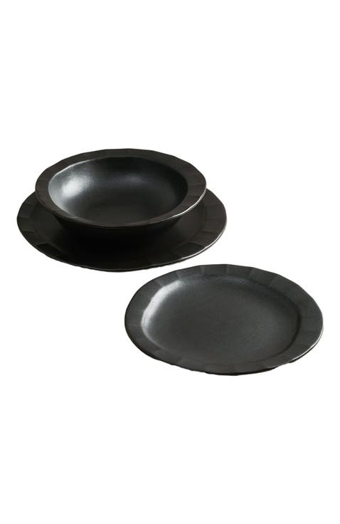Oasis Stoneware 4-Piece Dinner Plate Set