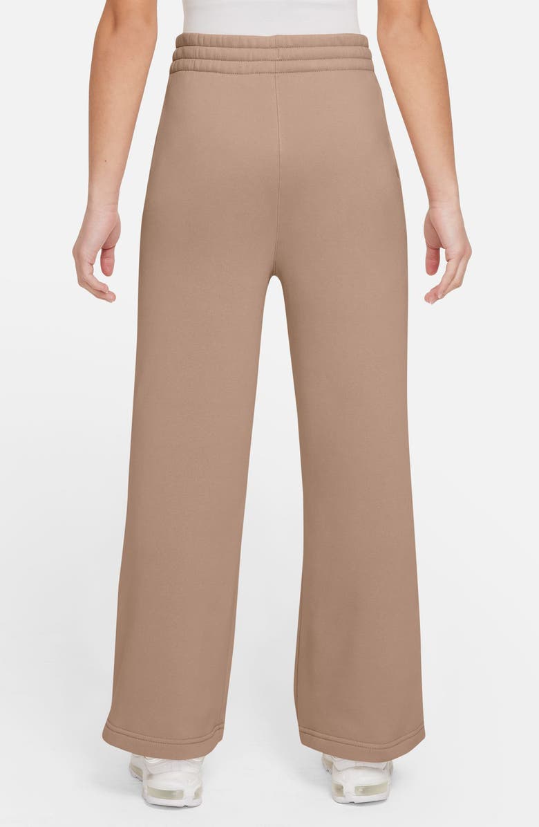 Nike Kids' Sportswear Club Fleece Wide Leg Sweatpants, Alternate, color, 200 Hemp/Hemp/White