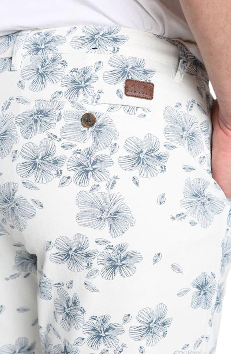 JACHS Floral Print Stretch Twill Shorts, Alternate, color,