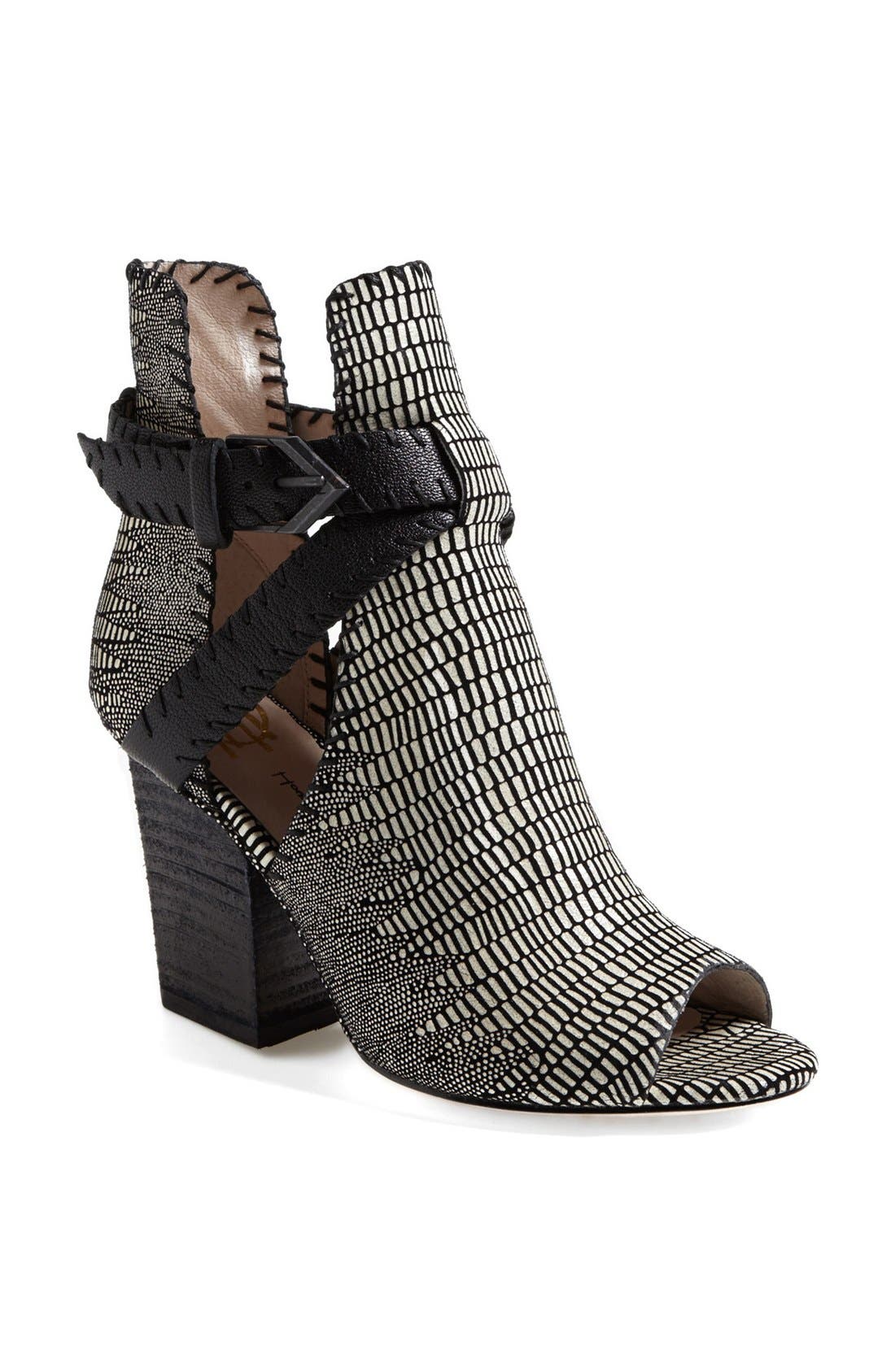 Ankle Bootie, Main, color, BLACK/ WHITE/ BLACK