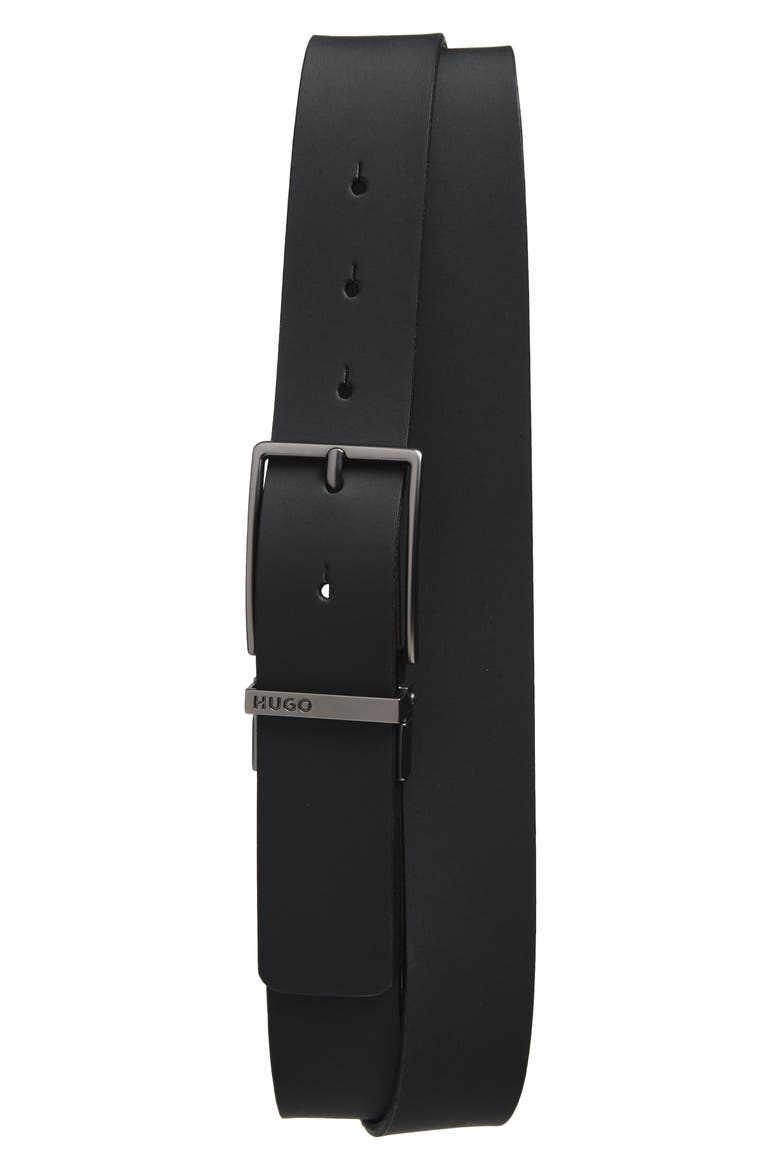 Giffin Leather Belt, Main, color, BLK