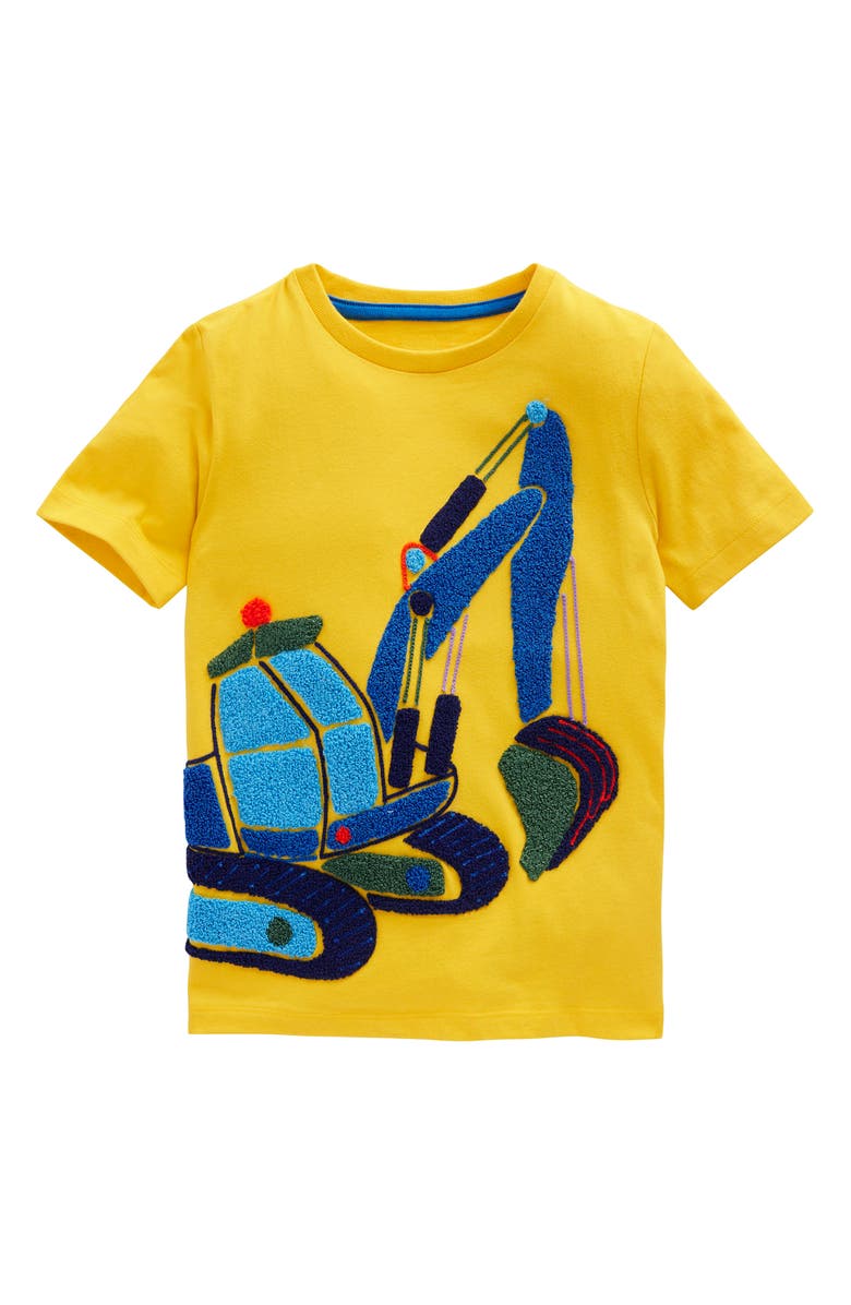 Mini Boden Kids' Excavator Bouclé Cotton Graphic T-Shirt, Main, color, 
