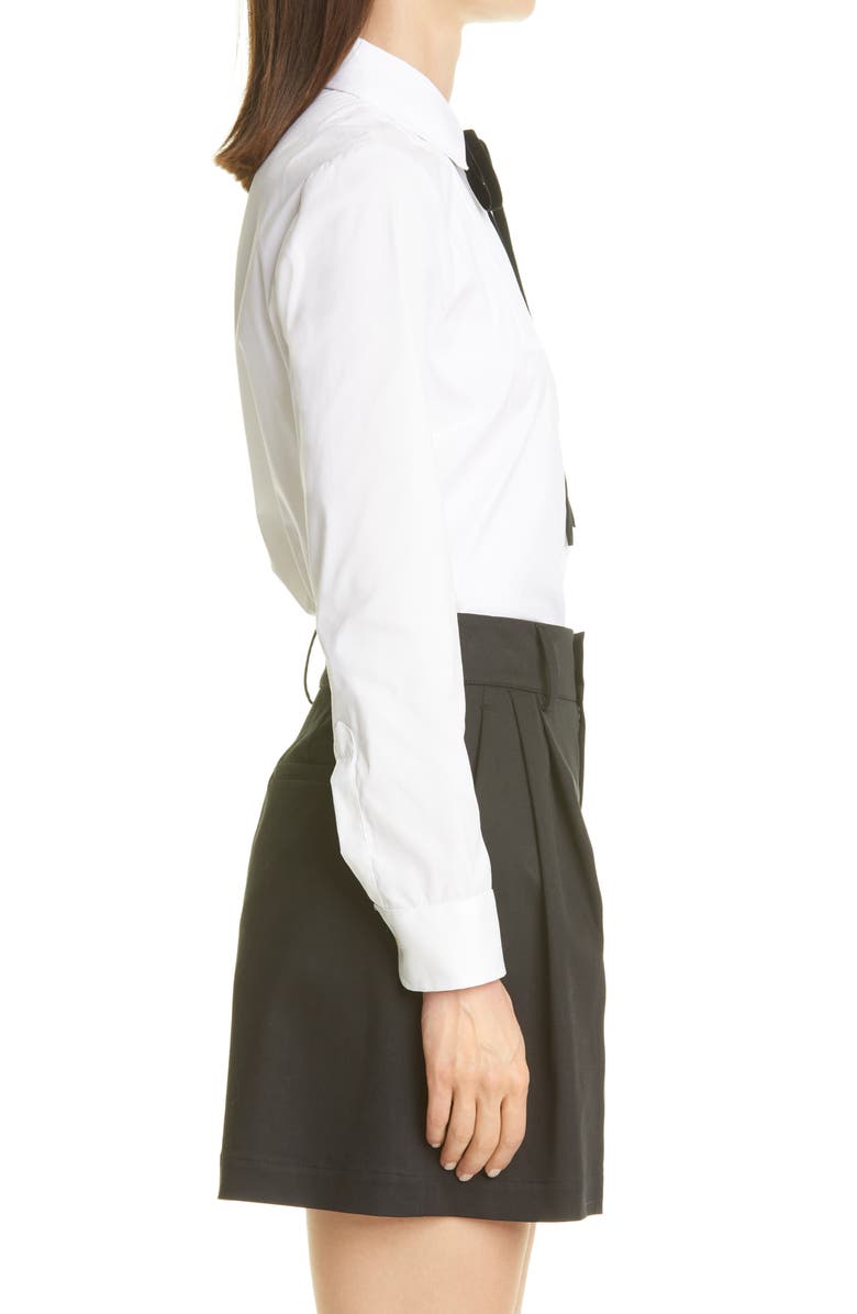 RED Valentino Pintuck Bow Poplin Blouse, Alternate, color,