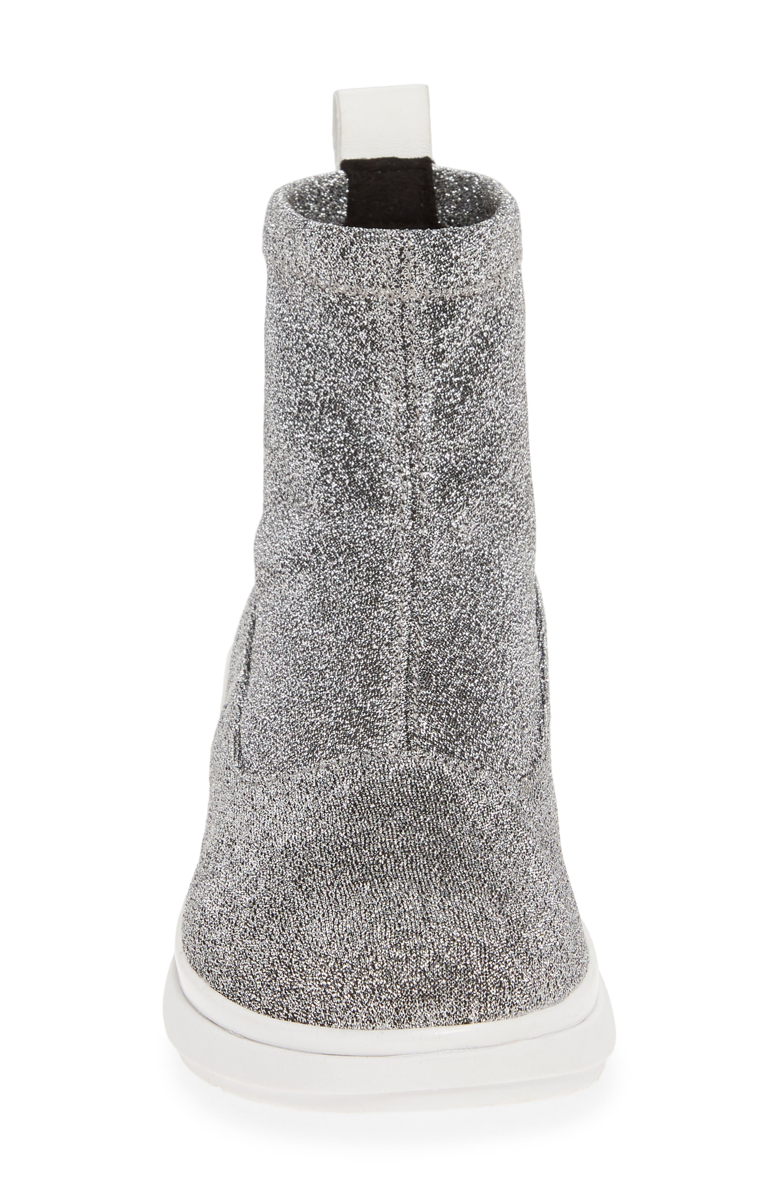 Loosh Luxe Metallic Rapid Knit Bootie, Alternate, color, SILVER FABRIC