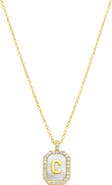 Adornia Crystal Mother of Pearl Initial Pendant Necklace