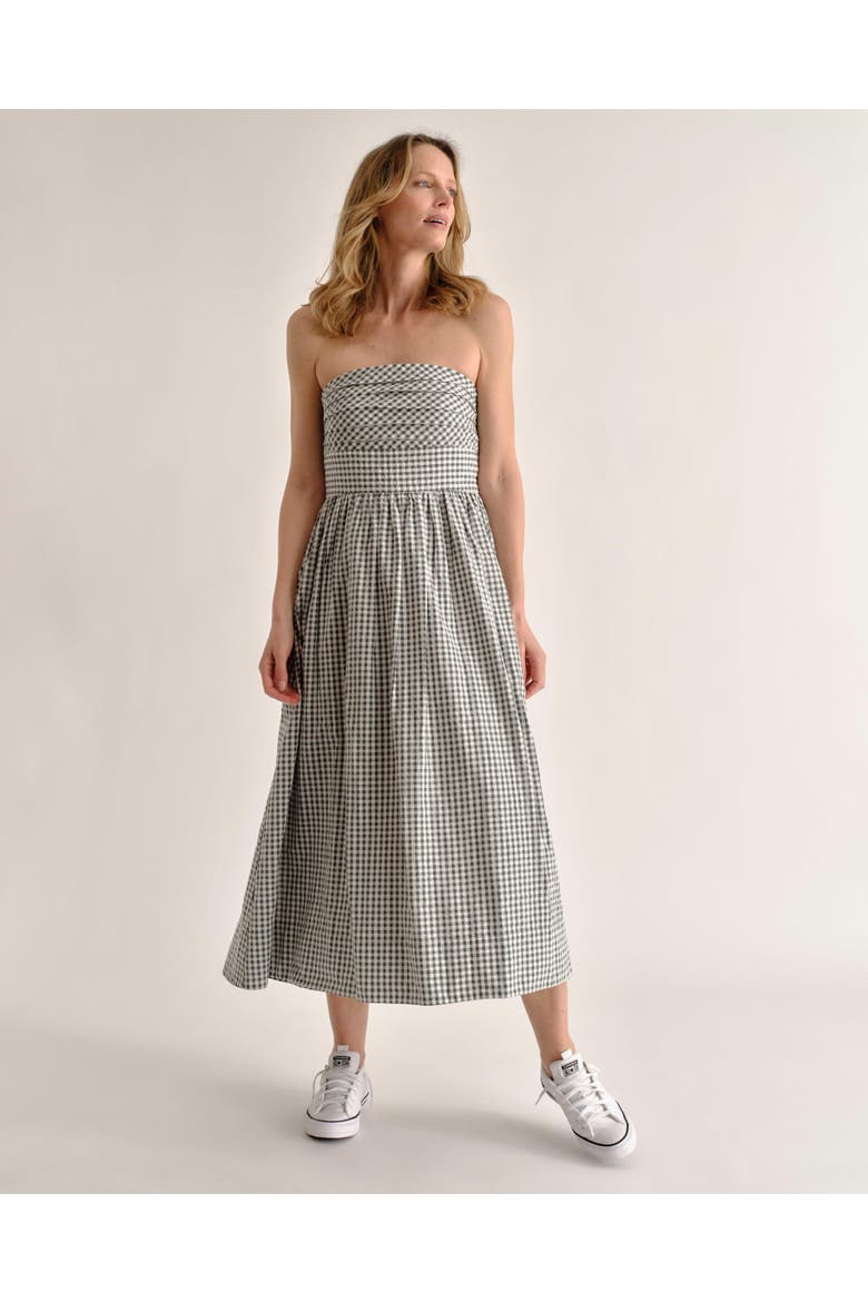 Chalmers Gingham Halter Midi Dress, Alternate, color, Moss