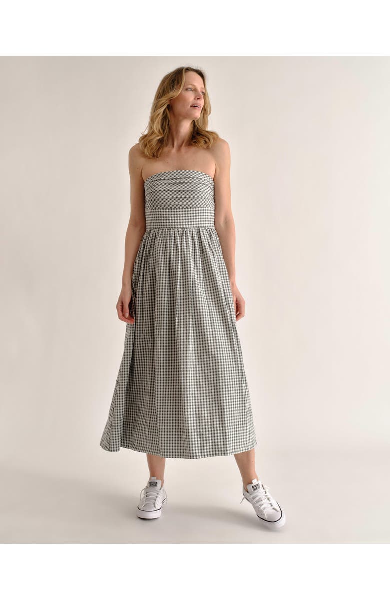 Cartolina Chalmers Gingham Halter Midi Dress, Alternate, color, Moss