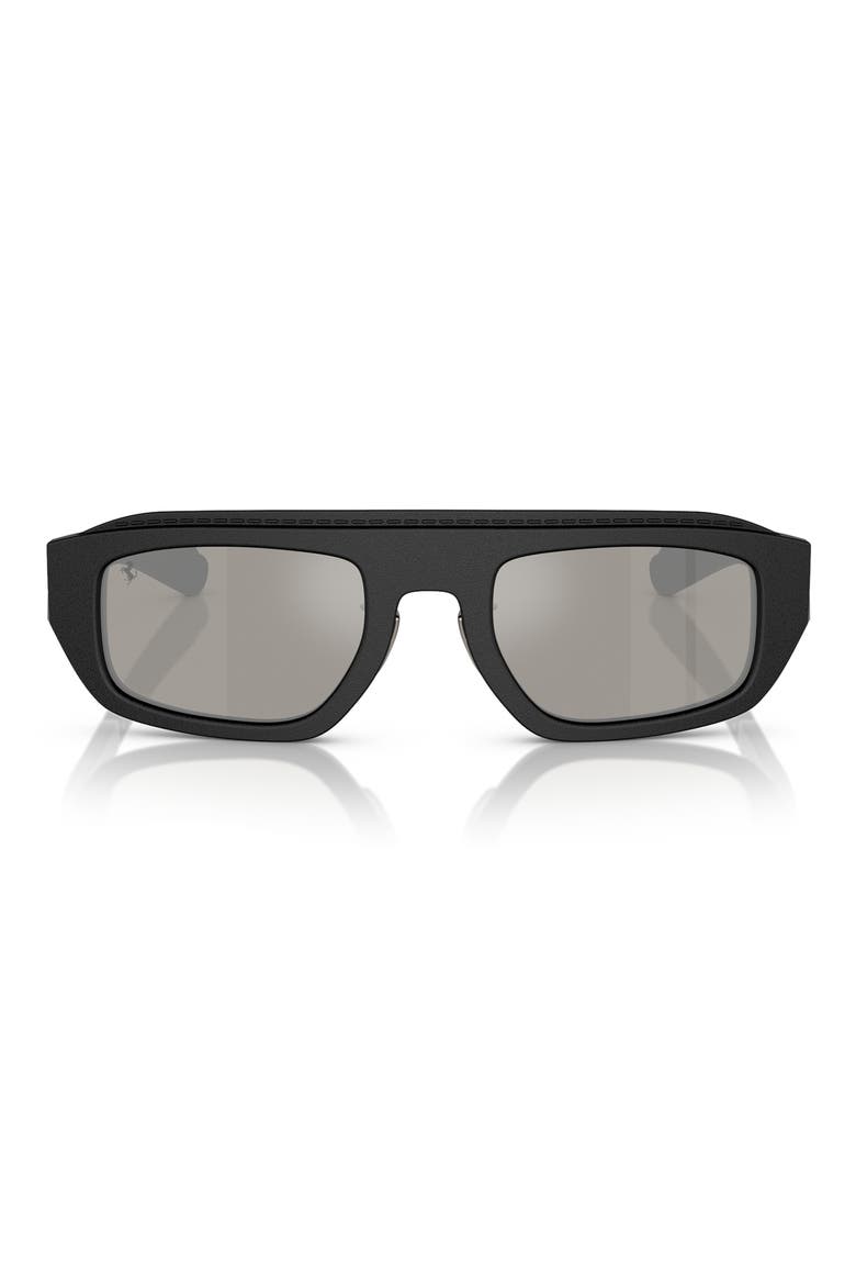 52mm Pillow Sunglasses, Main, color, BLACK / MIRROR SILVER