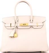 Pre-Owned Hermes Birkin Handbag Light Epsom with Gold Hardware 30