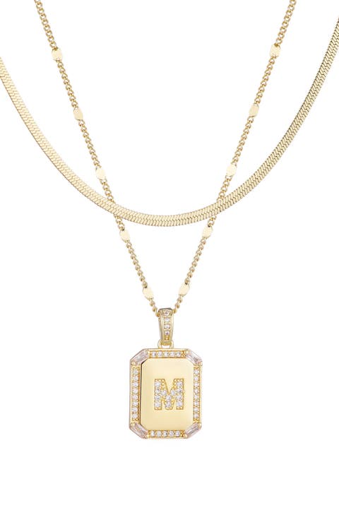 Initial Tag Pendant Necklace