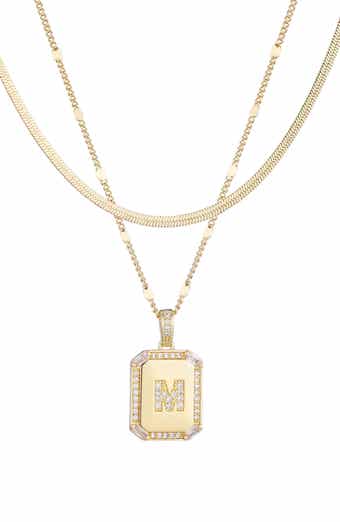 Initial Tag Pendant Necklace