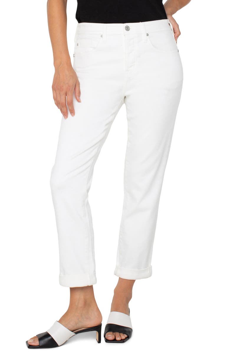 Liverpool Los Angeles The Keeper Cuffed Boyfriend Jeans, Main, color, Bright White