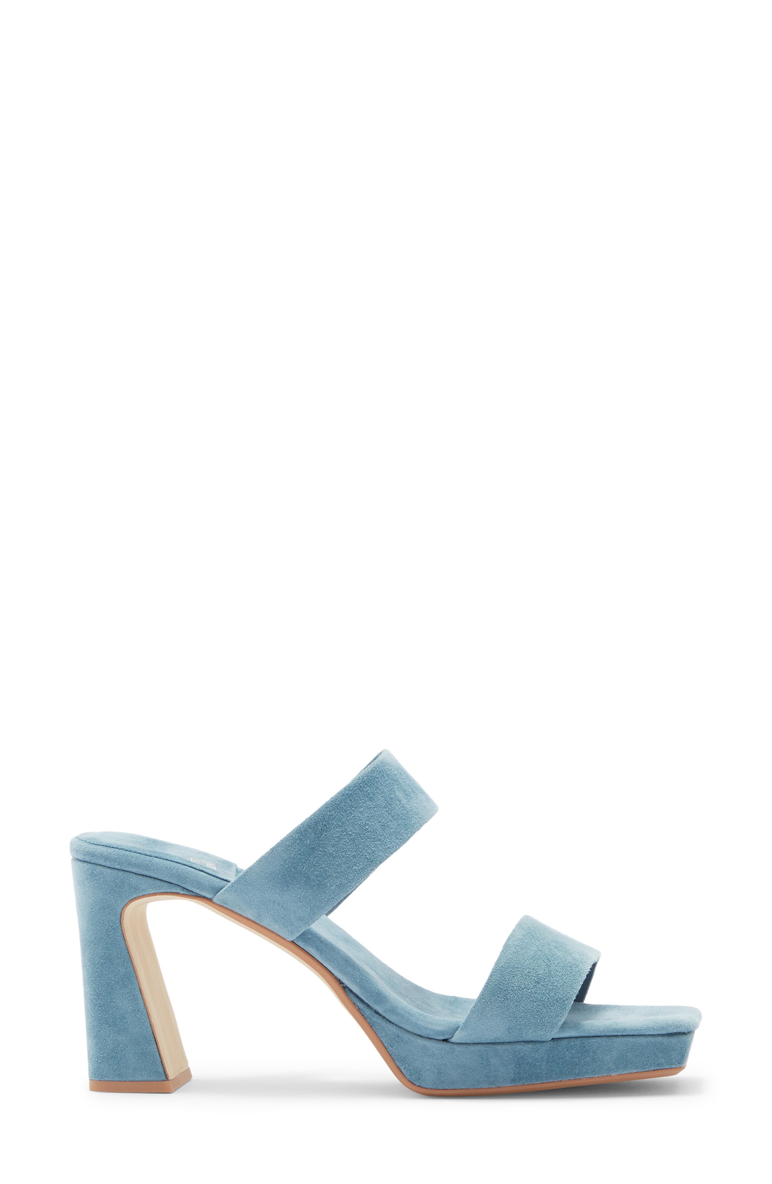Danity Platform Slide Sandal, Alternate, color, BLUE SUEDE