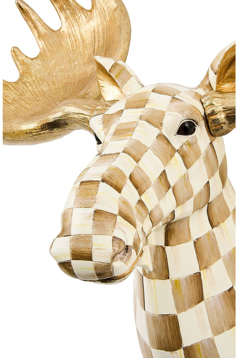 Mocha Check Moose Wall Decor, Alternate, color, MOCHA