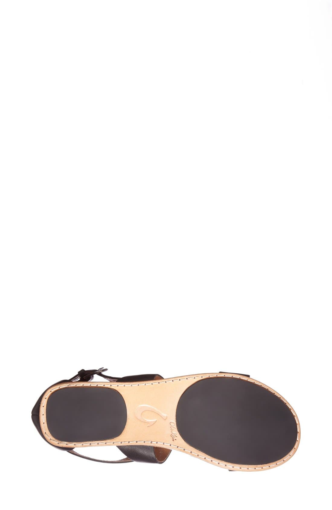 'Pouli' Leather Sandal, Alternate, color, BLACK