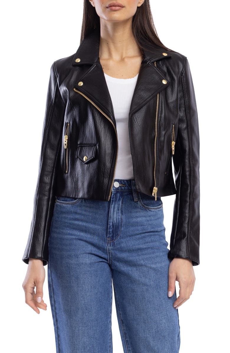 BLANKNYC Faux Leather Moto Jacket, Main, color, 