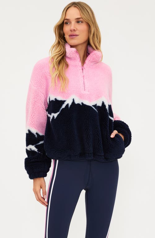 Beach Riot Leona Fleece Half Zip Sweatshirt In Red