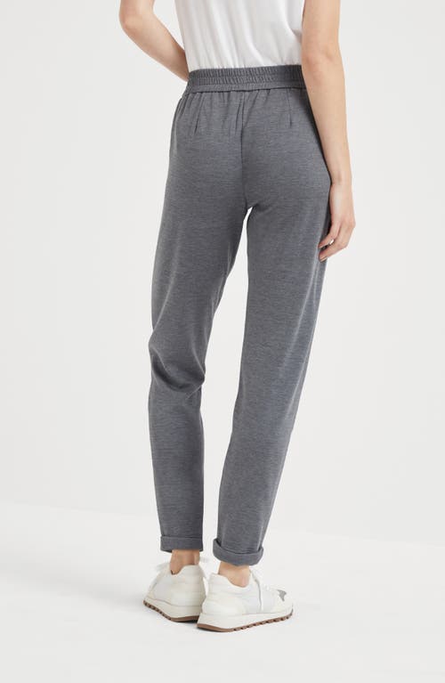 Brunello Cucinelli Tapered-leg Drawstring Track Pants In Dark Grey