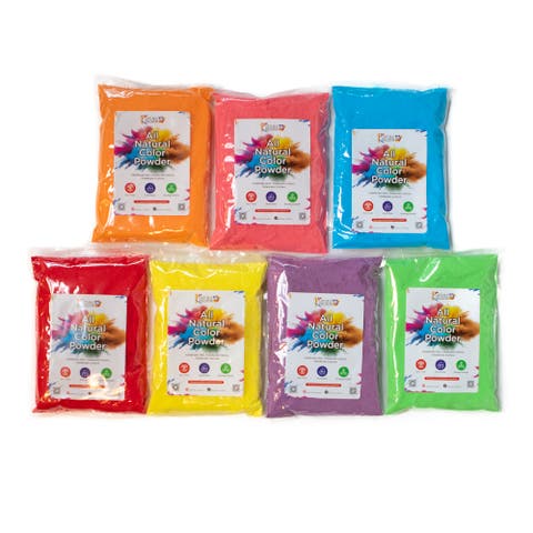 Holi Powder 7 Pack, 1 Lb Bags, Natural, Washable, Nontoxic