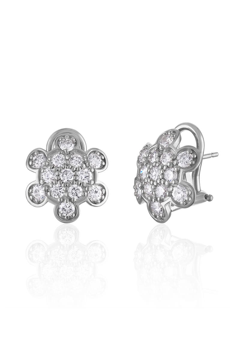 Turtle Back Diamond Pavé Stud Earrings, Main, color, 18K WHITE GOLD