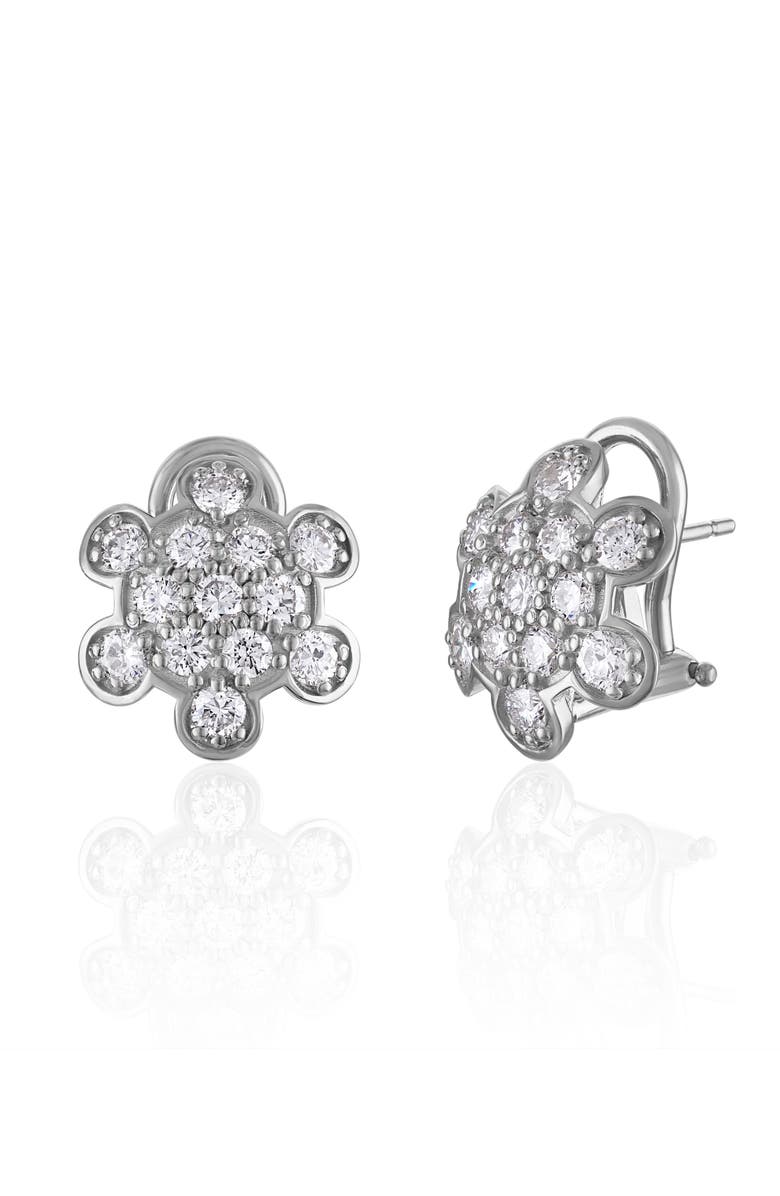 Mindi Mond Turtle Back Diamond Pavé Stud Earrings, Main, color, 18K White Gold