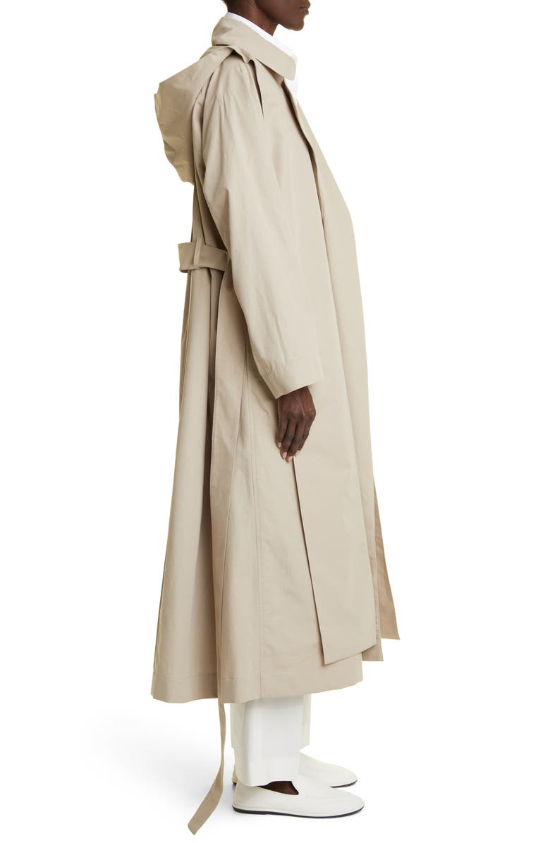 The Row Badva Belted Cotton Trench Coat with Removable Hood, Alternate, color,