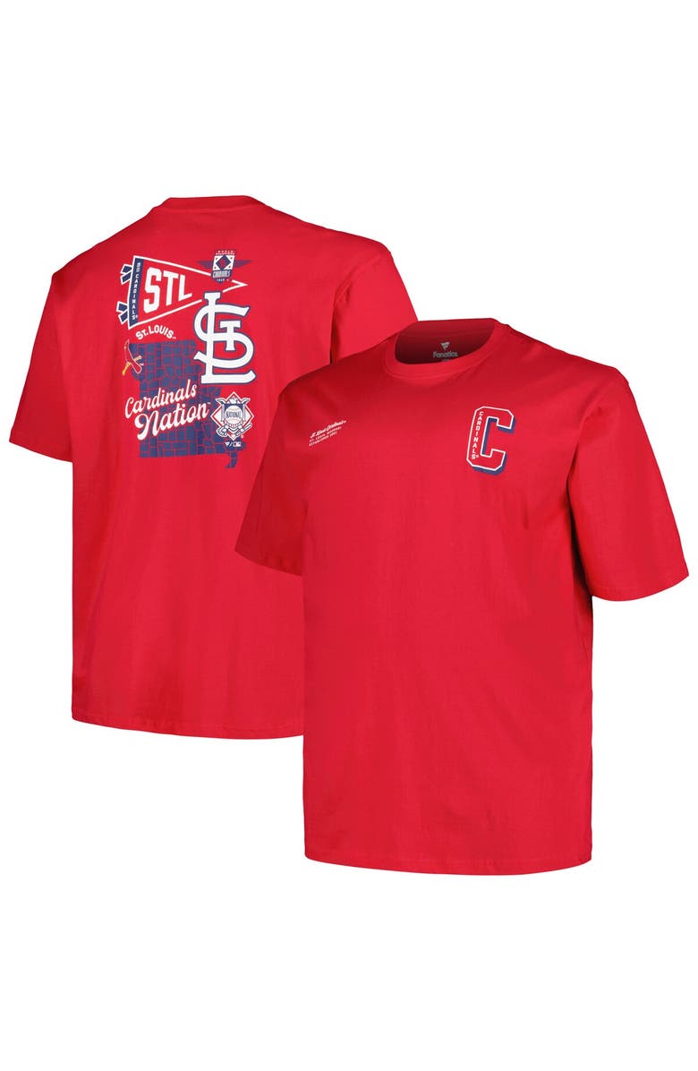 PROFILE Men's Profile Red St. Louis Cardinals Big & Tall Split Zone T-Shirt, Alternate, color, Red
