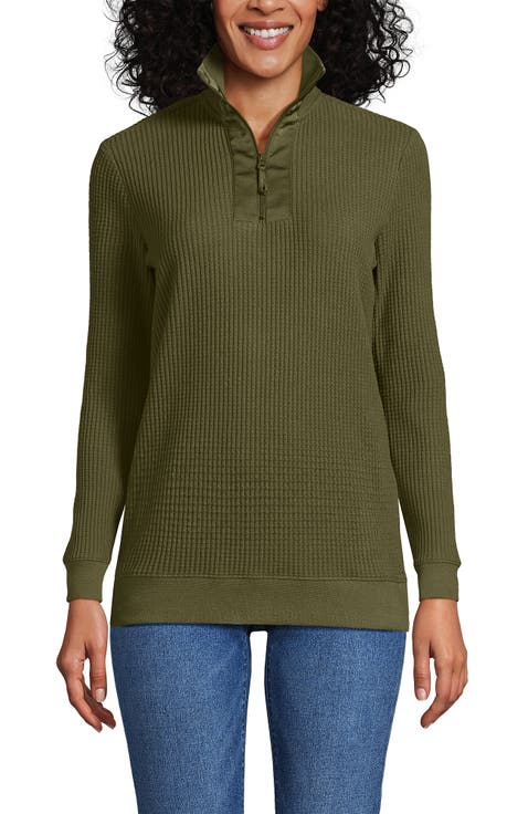 Long Sleeve Waffle Quarter Zip Pullover