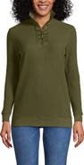 Lands' End Long Sleeve Waffle Quarter Zip Pullover