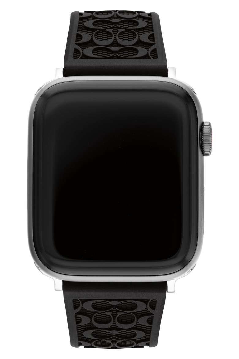 Silicone Apple Watch® Watchband, Main, color, BLACK