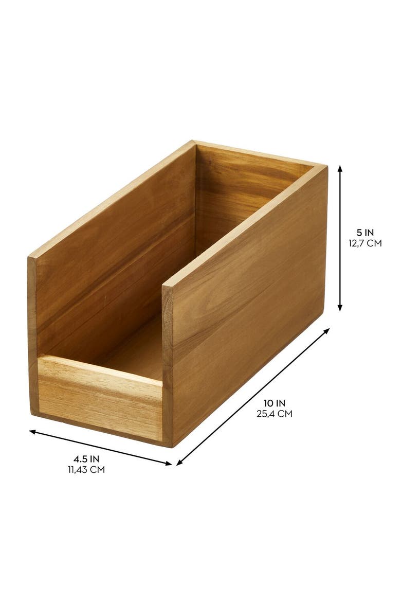 Acacia Wood Open-Front Pantry Bin for Kitchen Organization, Alternate, color, Natural - 1 Pack