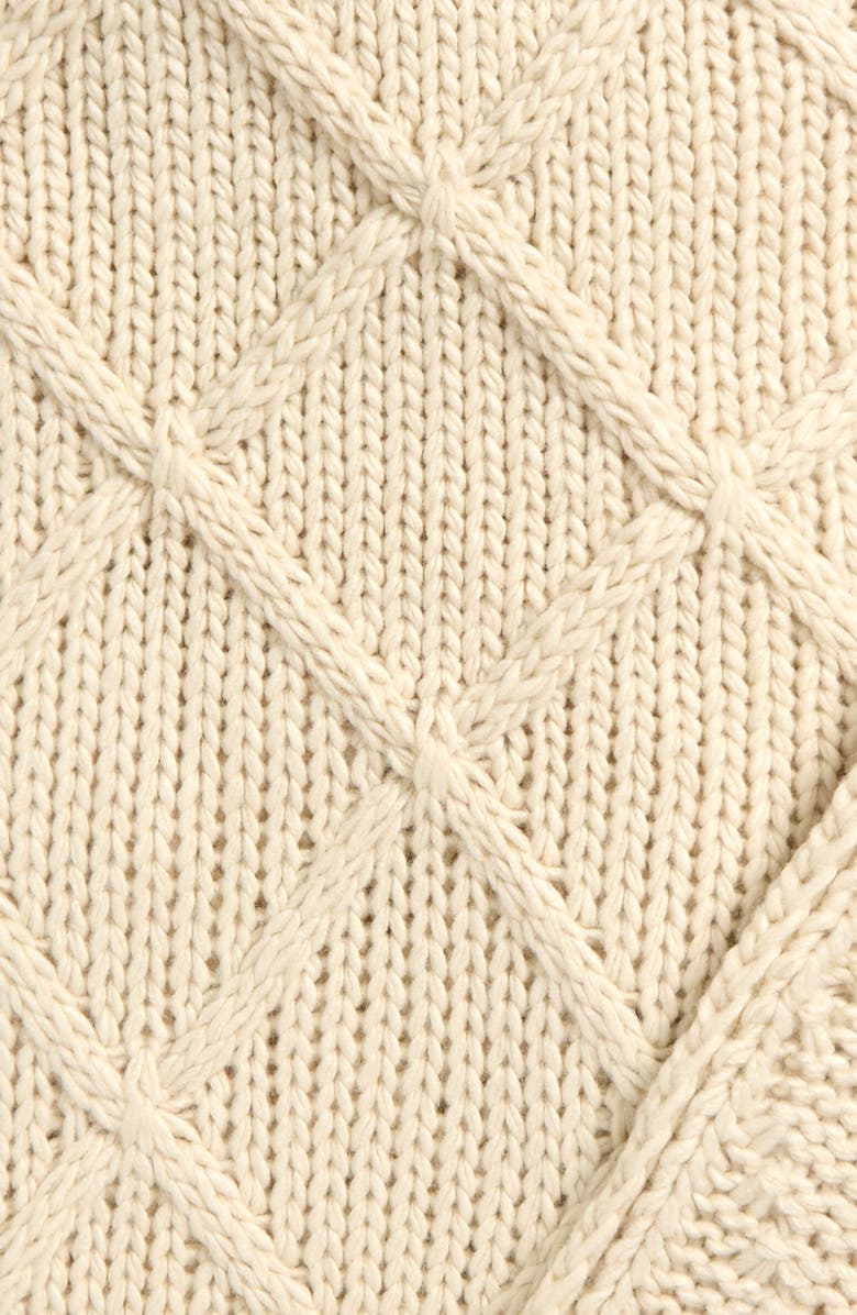 NEXT Cable Knit Throw Blanket, Alternate, color, Cream