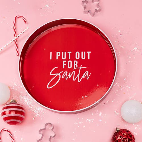 Totalee Gift I Put Out For Santa Serving Tray Ceramic Red In Red