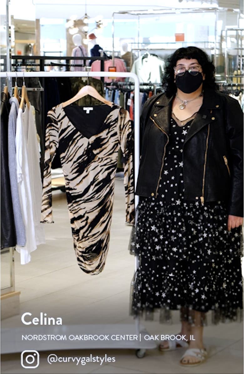 Ruched Long Sleeve Body-Con Dress, sales video thumbnail