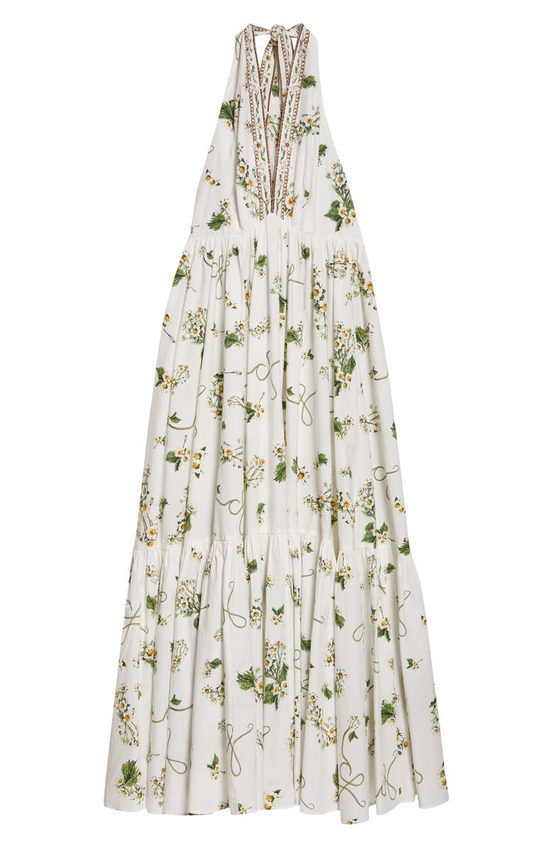 Camilla Botanical Utopia Tiered Organic Cotton Halter Maxi Dress, Alternate, color, Botanical Utopia