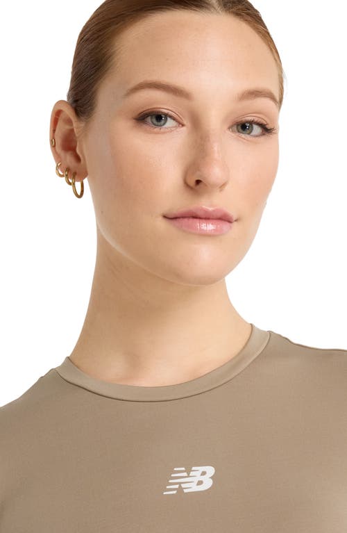 New Balance Nb Harmony Fitted Crop Performance T-shirt In Brown
