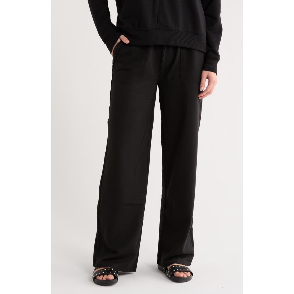 Splendid Velvet Trim Pants In Black