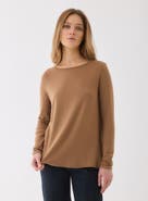 Majestic Filatures Soft Touch Long Sleeve Crewneck With Back Pleat