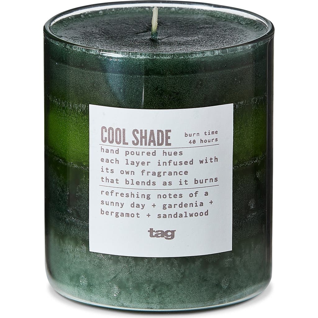 Tag Cool Shade Scented Paraffin Wax Pillar Candle Small Green In Green