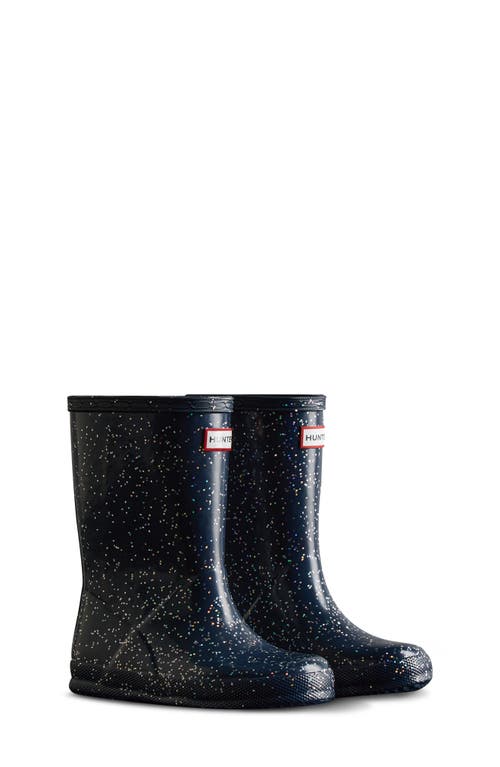 Hunter Kids' Original First Classic Glitter Rain Boot In Black