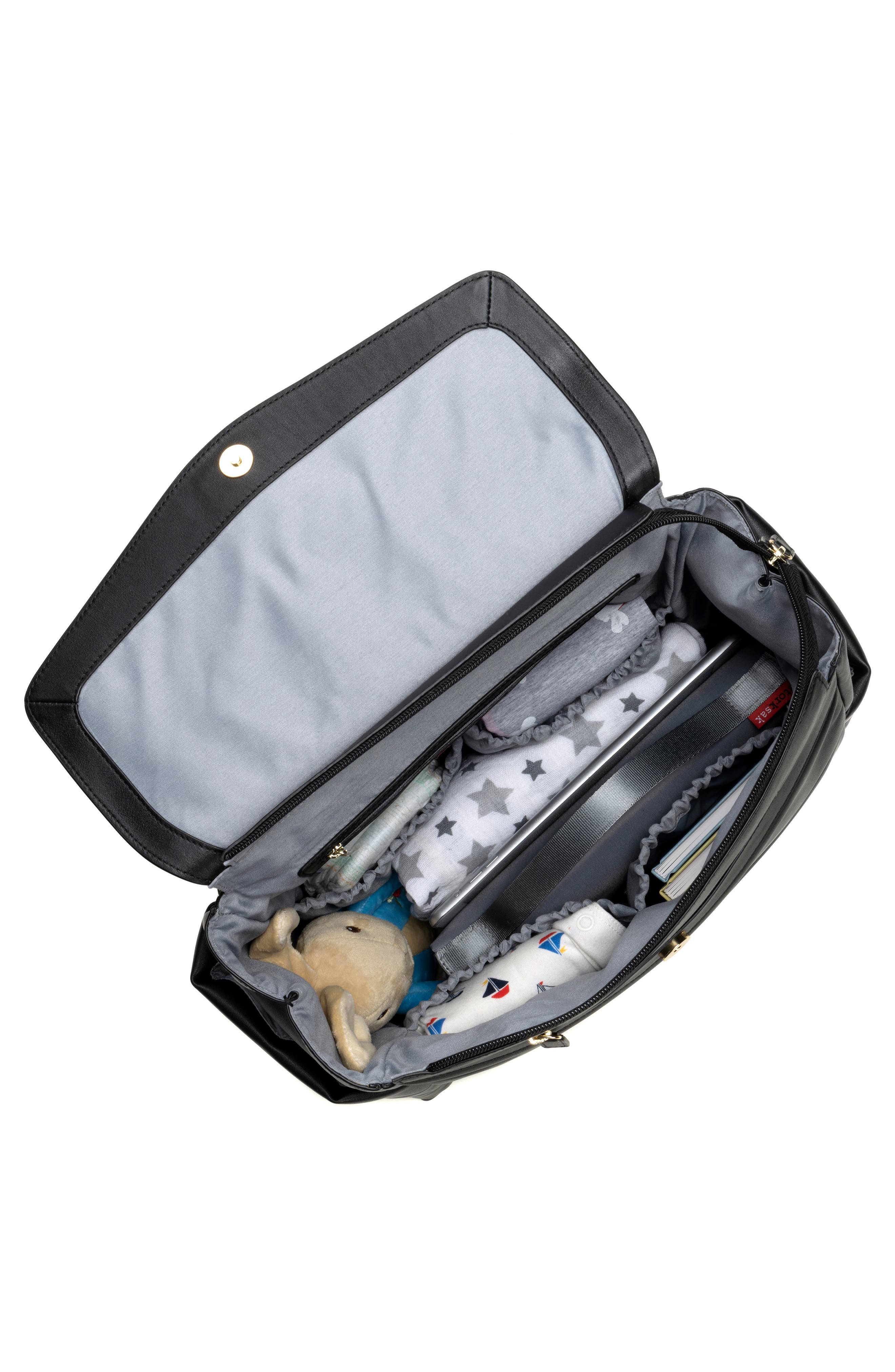 Storksak St. James Convertible Leather Diaper Backpack, Alternate, color, 