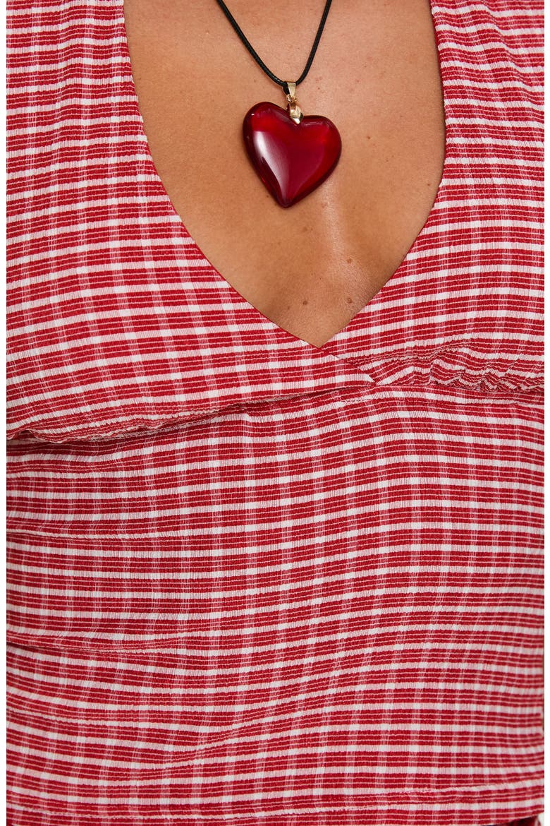 Whimsy Gingham Halter Top, Alternate, color, RED GINGHAM