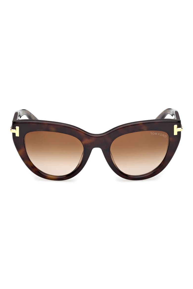 Icon 52mm Cat Eye Sunglasses, Main, color, SHINY DARK HAVANA BEVELED