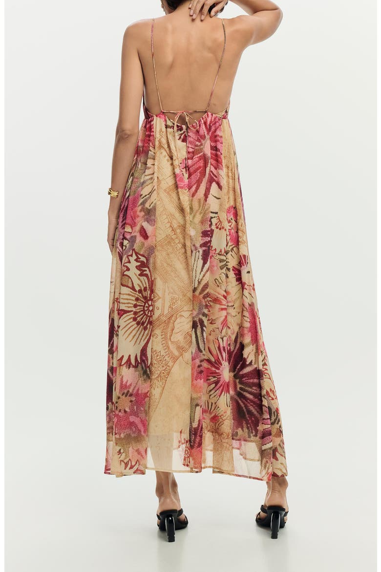 Beaded Sleeveless Midi Dress, Alternate, color, PINK